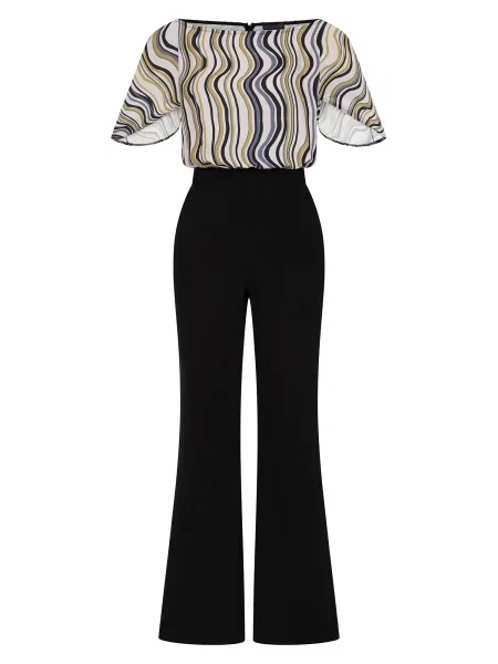 HotSquash Salopeta bej / albastru marin / negru alb