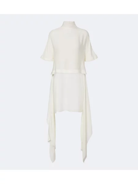 Top Alaïa asimetric alb