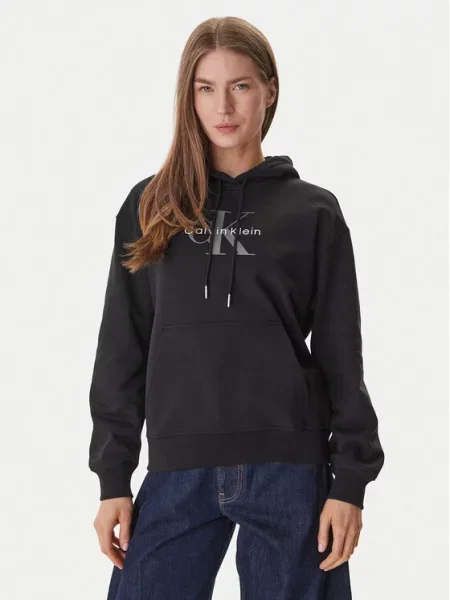 Calvin Klein Jeans Sweater majica siva bijela crna