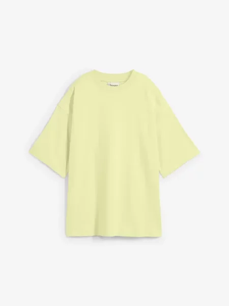 T-shirt oversize z ciężkiej bawełny organicznej żółta