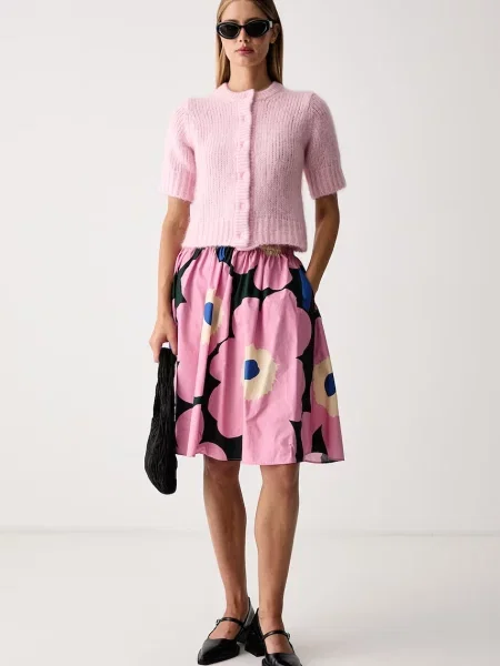 Marimekko fustă evazată din roz