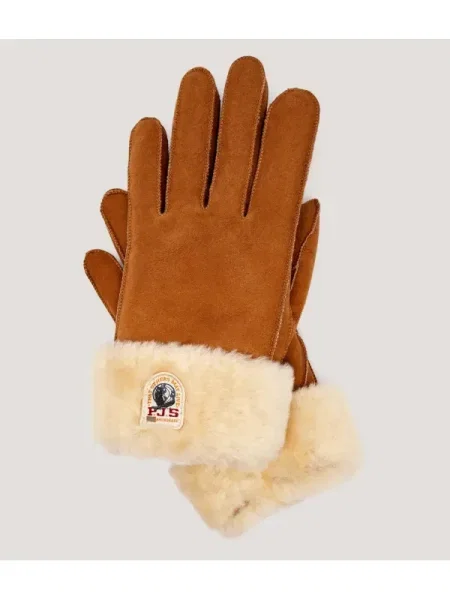 PARAJUMPERS Mănuși de piele | shearling maro