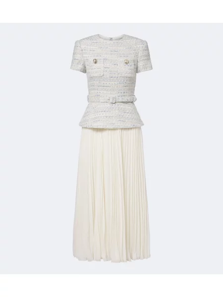 Cu centură rochie midi Self-portrait din șifon