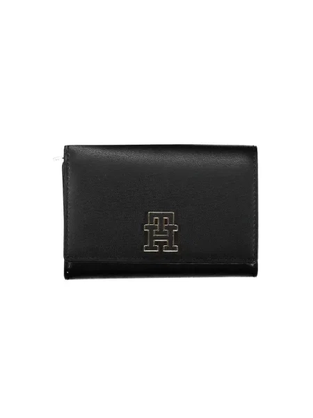 Lniany portfel Tommy Hilfiger czarny