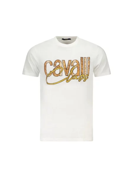 Krótka koszulka Cavalli Class biała