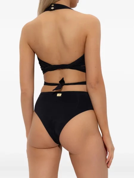 Bikini Balmain cu gât halter negru