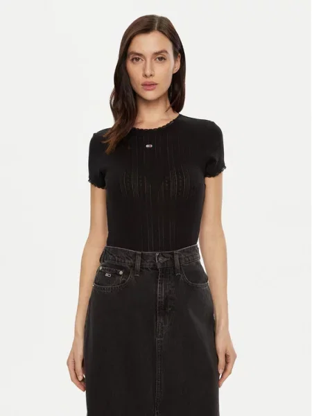 T-Shirt Tommy Jeans μαύρο