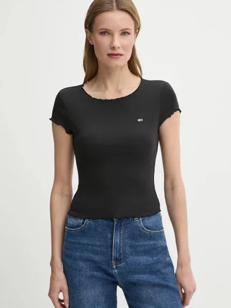 Tommy Jeans Kratka majica črna