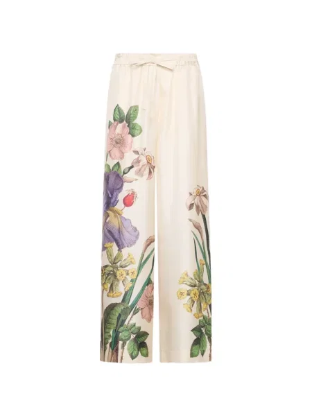 Pantaloni palazzo Pierre-louis Mascia de mătase cu imagine