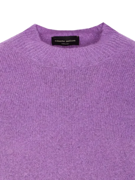 Pulover Roberto Collina cu decolteu rotund violet