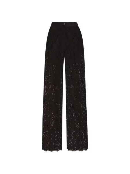 Pantaloni Dolce & Gabbana din dantelă negru