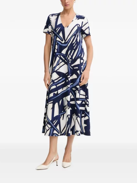 Rochie midi Joseph Ribkoff cu imagine cu decolteu în V cu imprimeu abstract albastru