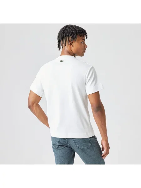 Футболка Lacoste с круглым вырезом белая