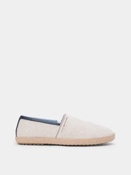 Лляні Еспадрильї Tommy Hilfiger HILFIGER CHAMBRAY ESPADRILLE бежевий