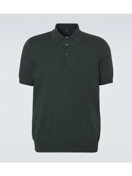 Tricou polo Dunhill de mătase verde