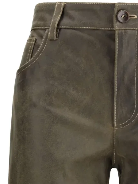 Pantaloni Etro din piele maro