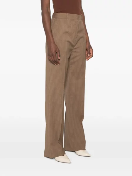 Pantaloni Max Mara cu dungi maro