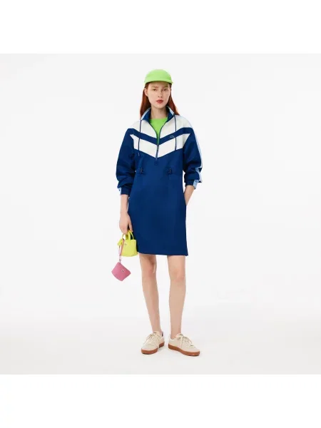 Lacoste Sukienka Bluza Z Blokami Kolorów Color-Block Interlock
