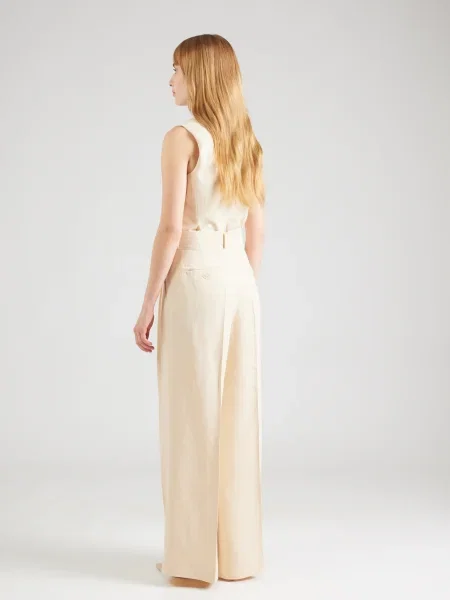 Weekend MaxMara Pantaloni VELIERO | Relaxed fit | cu adaos de in bej