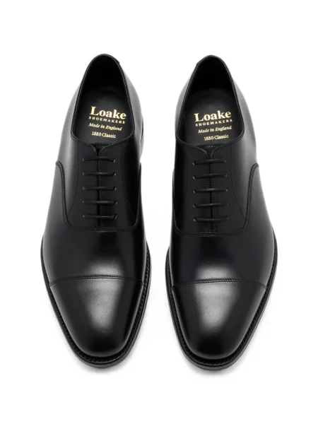 Oxford Loake din țesătură twill negru
