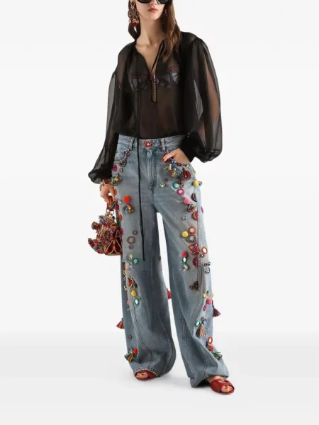 Top Dolce & Gabbana de mătase negru