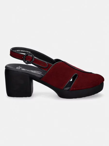 Замшевые босоножки Fly London на высоком каблуке