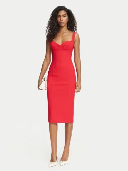 Elisabetta Franchi Коктейлна рокля Fitted Fit червен