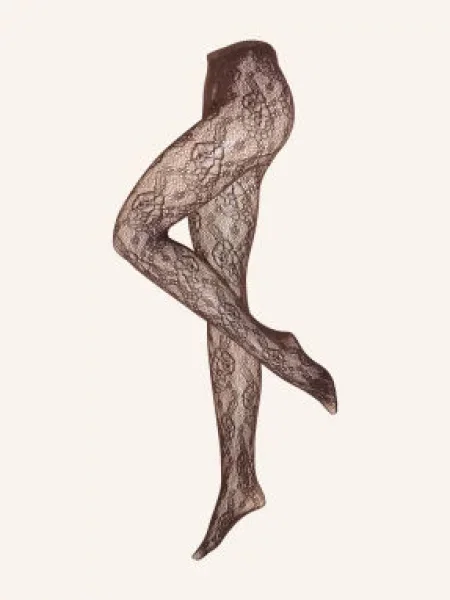 Wolford Jemné Punčocháče Inifite Rose Net dark wood růžové