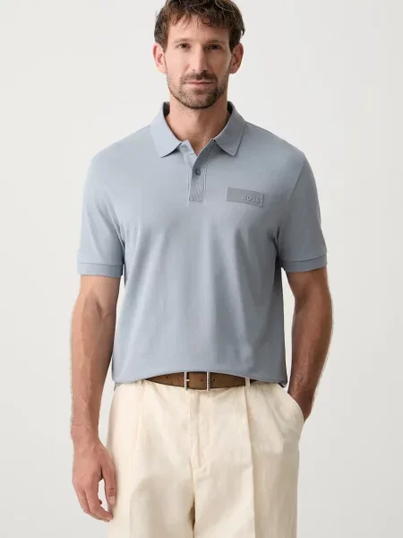 Tricou polo Boss Green albastru