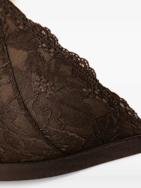 Sutien triunghi Twinset din dantelă maro
