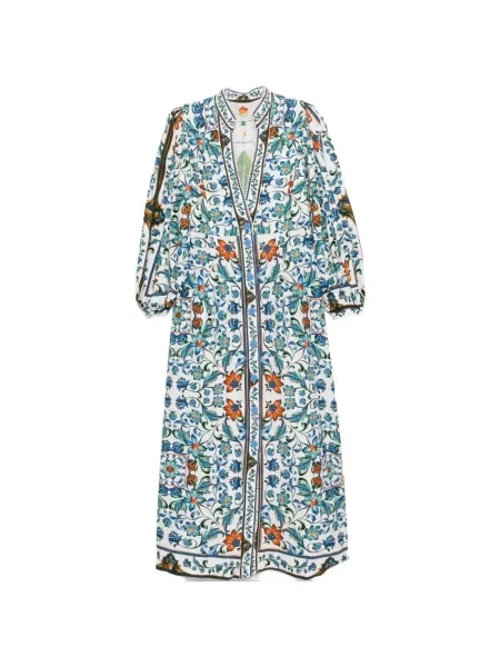 Sukienka maxi Farm Rio w kwiatki z nadrukiem garniturowa biała