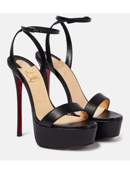 Sandale Christian Louboutin din piele cu platformă negru