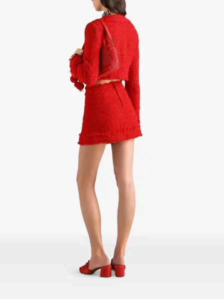 Fusta mini Dolce & Gabbana din tweed roșu