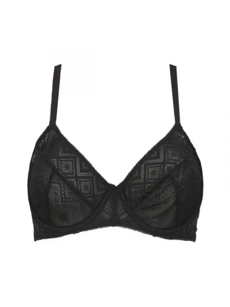 DKNY SLEEPWEAR De dantelă sutien negru