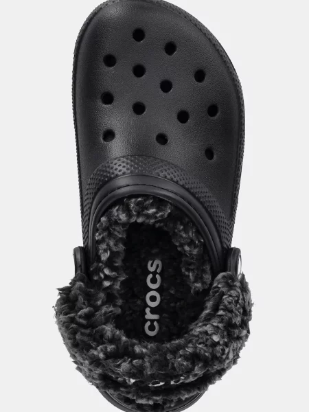 Флисовые классические тапочки Crocs черные