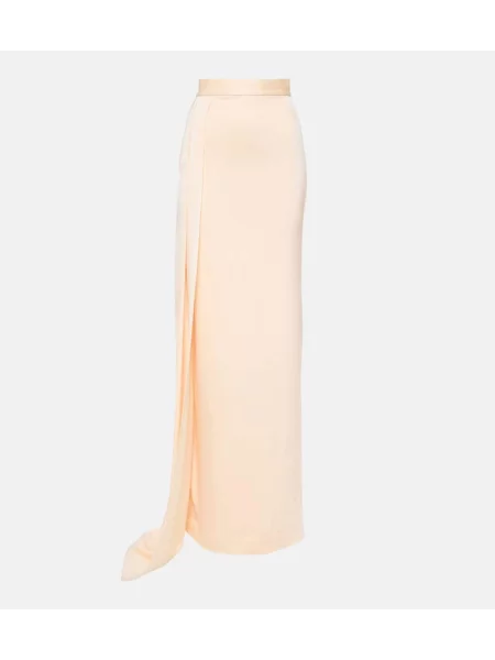Fusta maxi Alex Perry din satin drapată portocaliu
