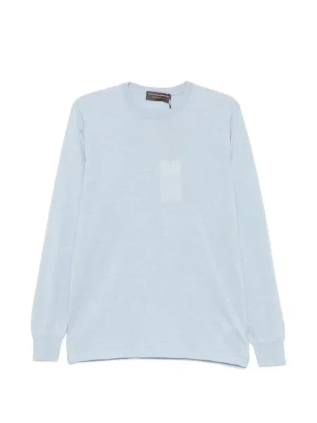 Lung tricou Filippo De Laurentiis cu decolteu rotund albastru