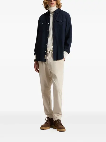 Cămașă Woolrich de flanelă albastru