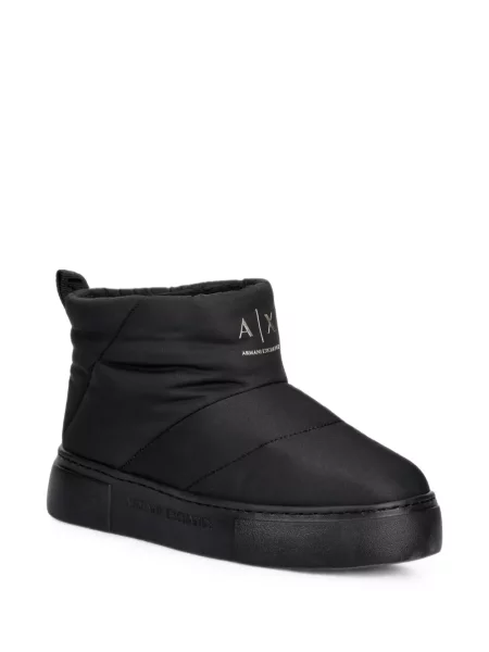 Matlasat botine Armani Exchange cu imagine negru