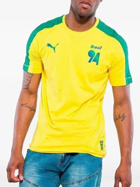Fotbal tricou Puma cu autograf galben