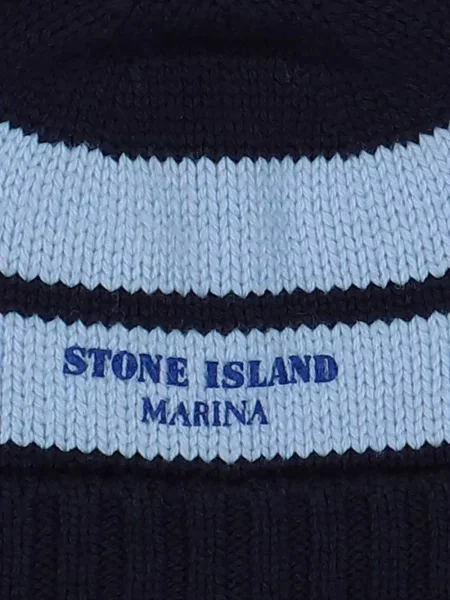 Căciulă Stone Island cu dungi cu strasuri albastru