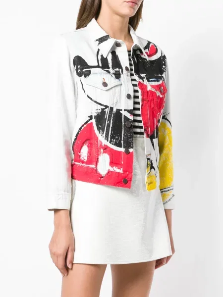 Geacă de blugi Marc Jacobs cu imagine alb