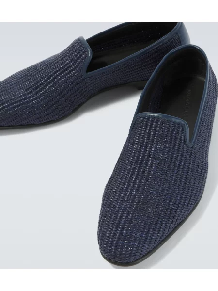 Pantofi loafer Manolo Blahnik din piele albastru