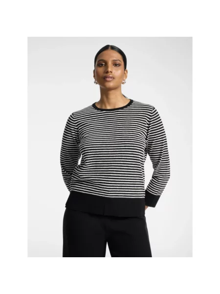 Sweter Elena Miro' w paski z paskiem czarny