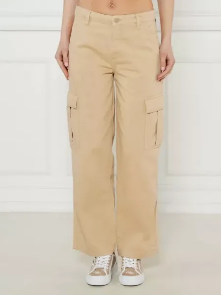 Guess Jeans Cargo nadrág | Relaxed fit bézs