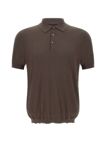 Tricou polo Kangra cu nervuri maro