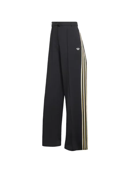 Top Adidas cu decolteu rotund cu dungi cu umerii deschiși negru