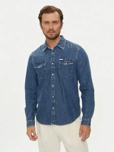 Guess Jeans дънкова риза тъмносин