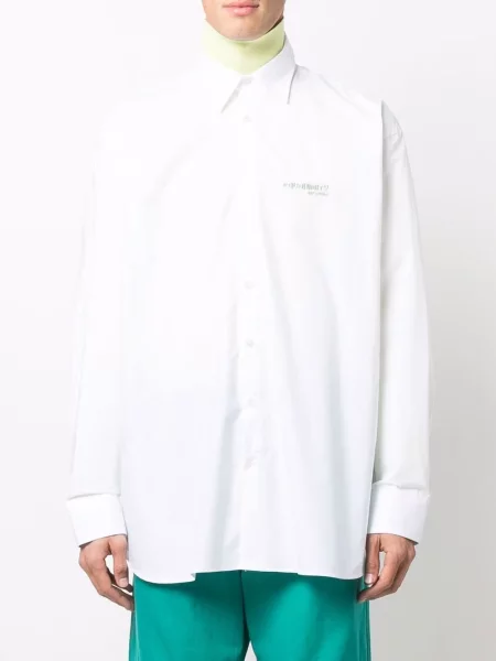 Cămașă Raf Simons cu broderie alb