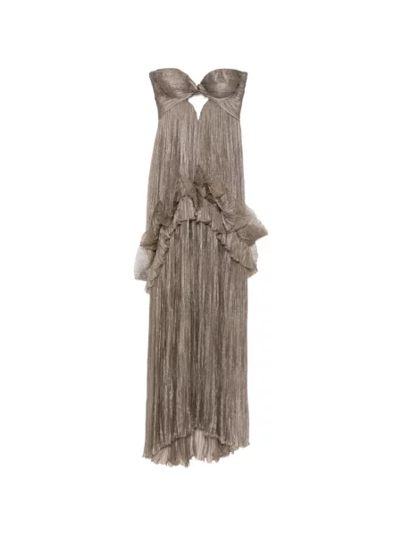 Rochie maxi Maria Lucia Hohan cu volane maro